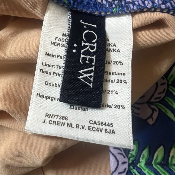 J. Crew Factory Blue Once Piece Cut Out Strapless Swimsuit Size M Flora Bandeau - Picture 12 of 12